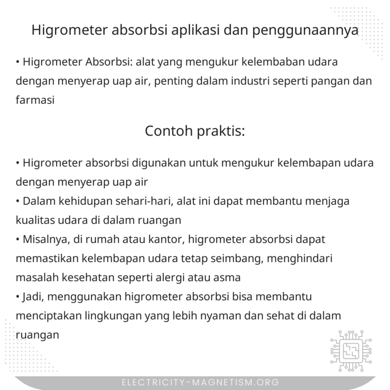 Higrometer Absorbsi | Aplikasi dan Penggunaannya