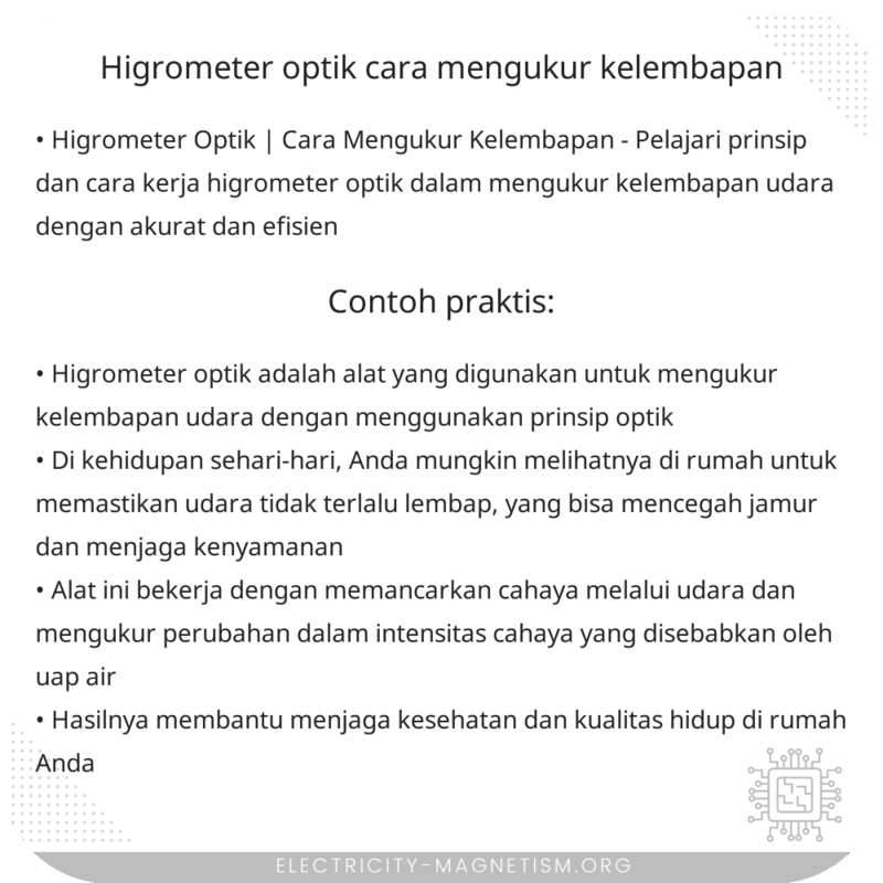 Higrometer Optik | Cara Mengukur Kelembapan