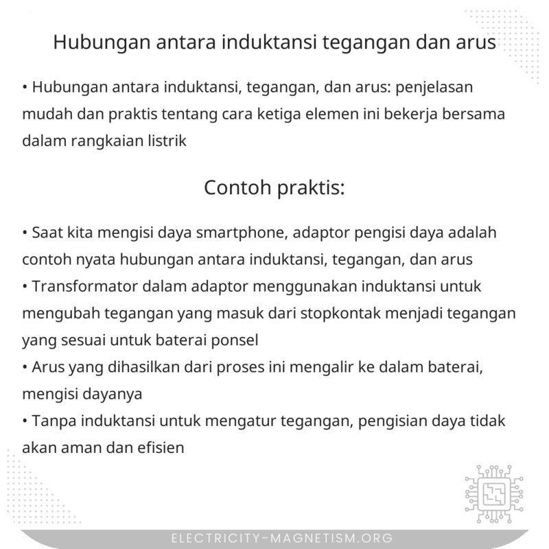 Hubungan Antara Induktansi, Tegangan, dan Arus