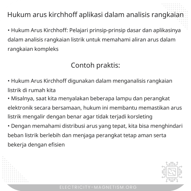 Hukum Arus Kirchhoff | Aplikasi dalam Analisis Rangkaian
