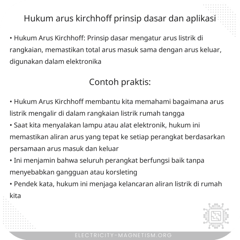 Hukum Arus Kirchhoff | Prinsip Dasar dan Aplikasi