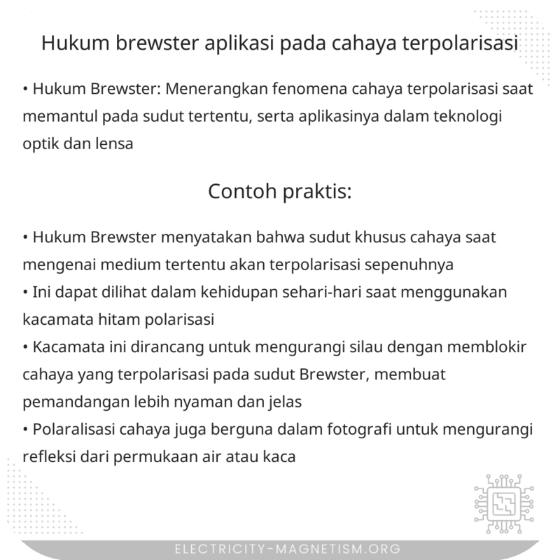 Hukum Brewster | Aplikasi pada Cahaya Terpolarisasi