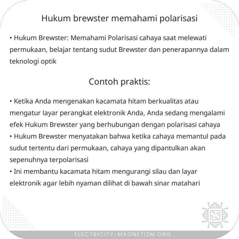 Hukum Brewster | Memahami Polarisasi