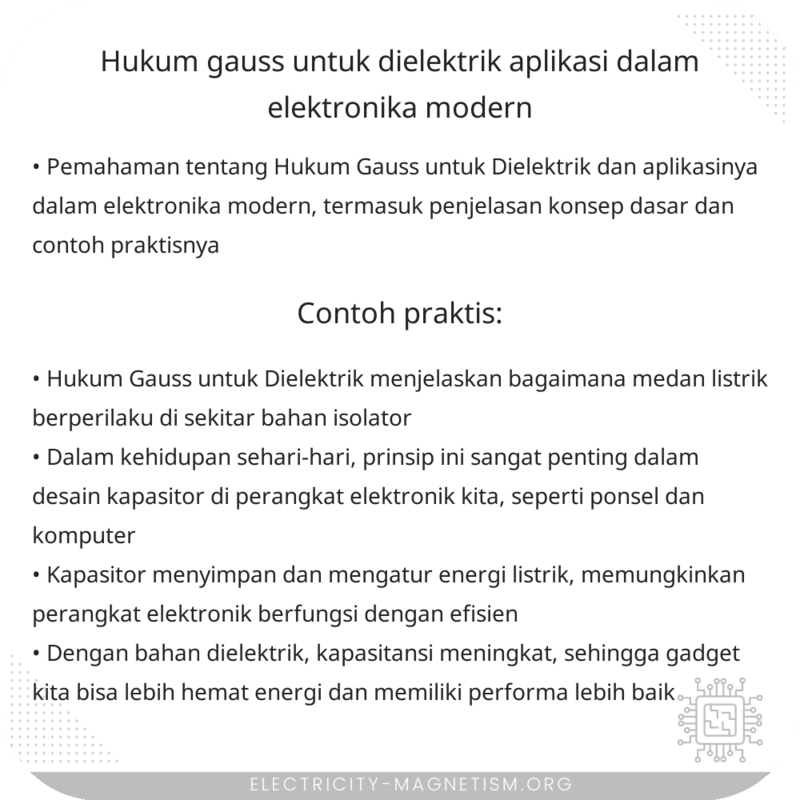 Hukum Gauss untuk Dielektrik | Aplikasi dalam Elektronika Modern