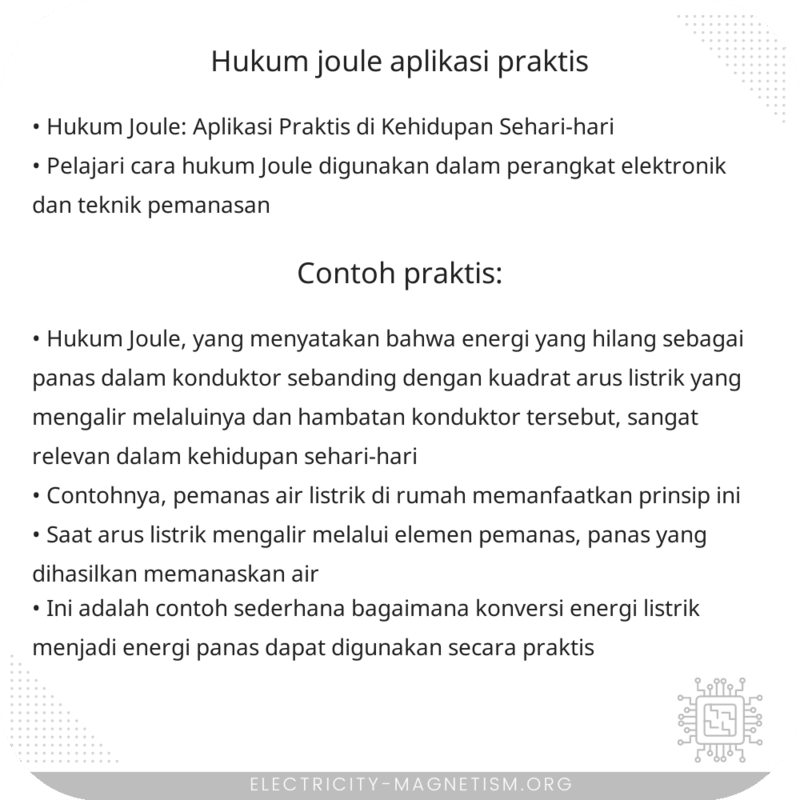 Hukum Joule | Aplikasi Praktis