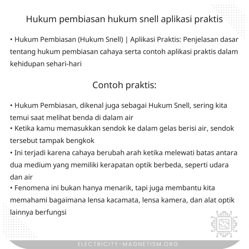 Hukum Pembiasan (Hukum Snell) | Aplikasi Praktis