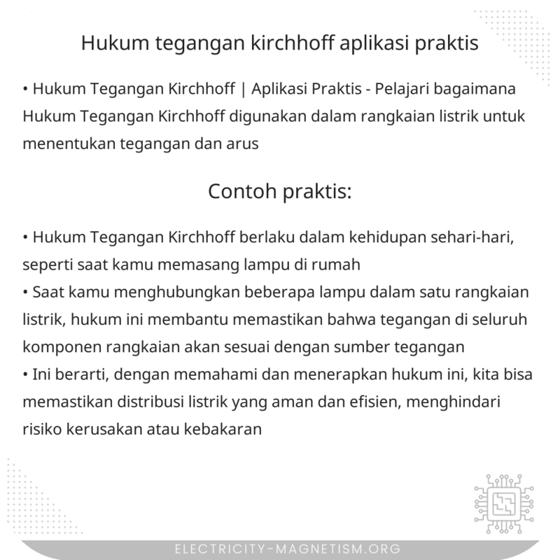 Hukum Tegangan Kirchhoff | Aplikasi Praktis