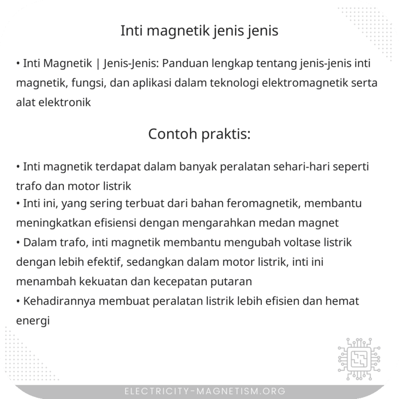 Inti Magnetik | Jenis-Jenis
