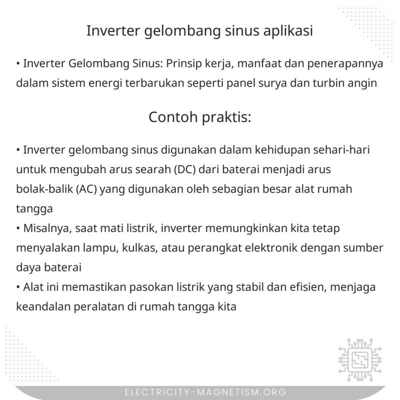 Inverter Gelombang Sinus | Aplikasi