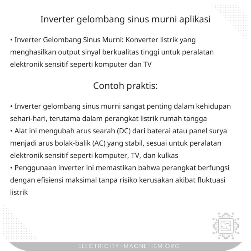 Inverter Gelombang Sinus Murni | Aplikasi