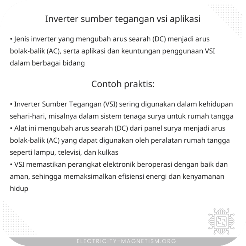 Inverter Sumber Tegangan (VSI) | Aplikasi