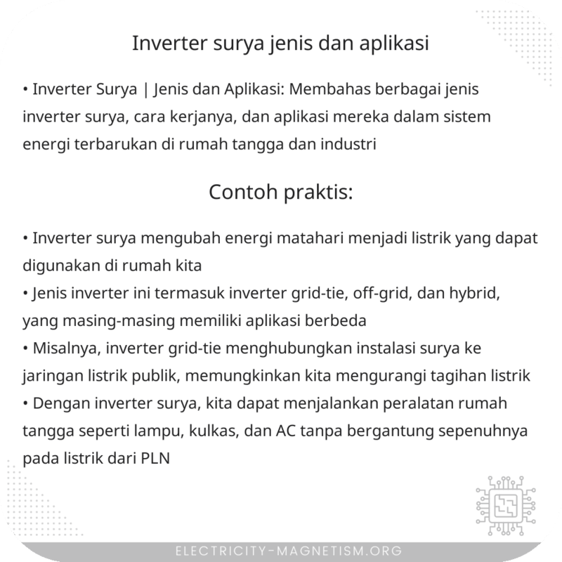 Inverter Surya | Jenis dan Aplikasi
