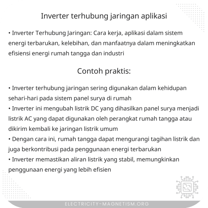Inverter Terhubung Jaringan | Aplikasi