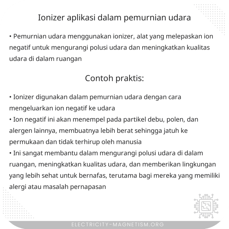 Ionizer | Aplikasi dalam Pemurnian Udara
