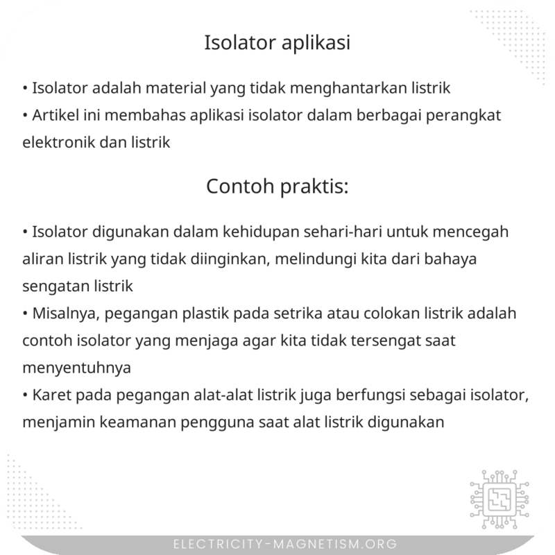 Isolator | Aplikasi