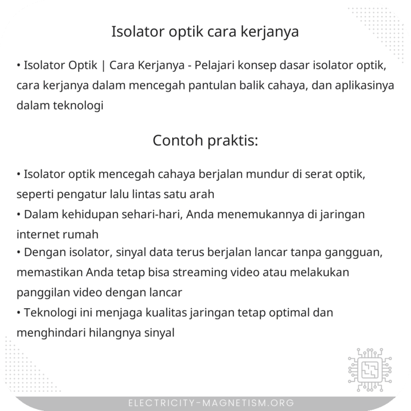 Isolator Optik | Cara Kerjanya