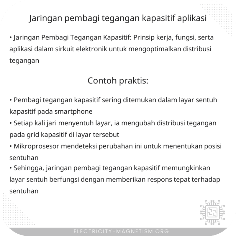 Jaringan Pembagi Tegangan Kapasitif | Aplikasi
