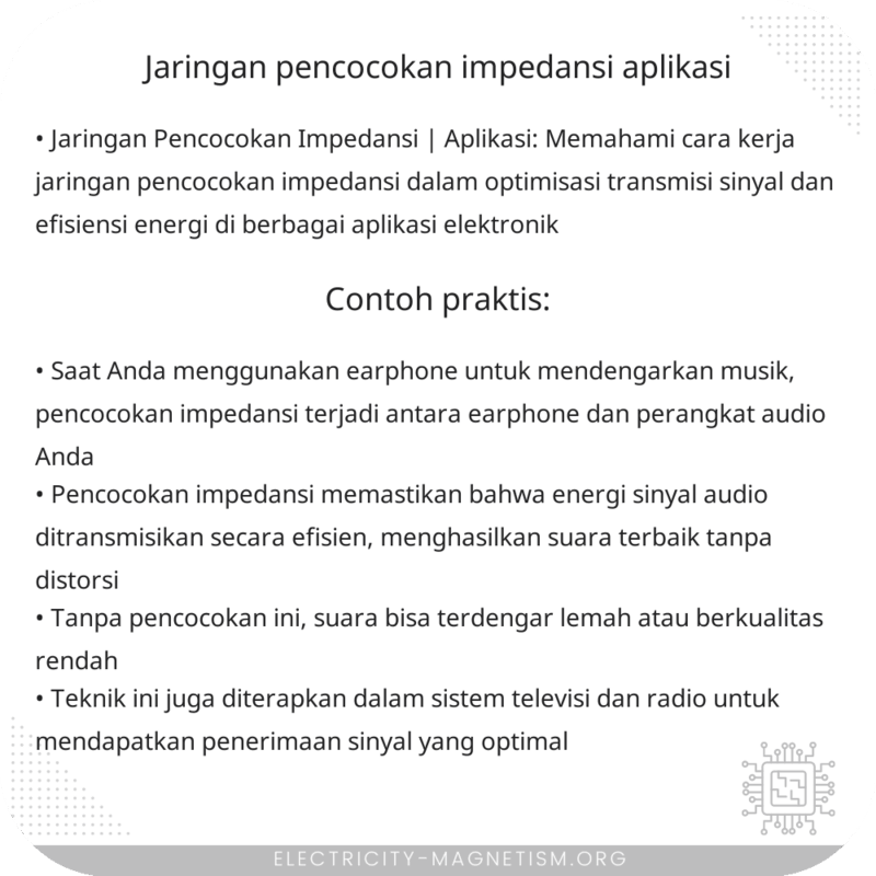 Jaringan Pencocokan Impedansi | Aplikasi