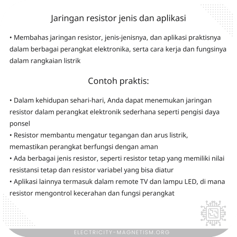 Jaringan Resistor | Jenis dan Aplikasi