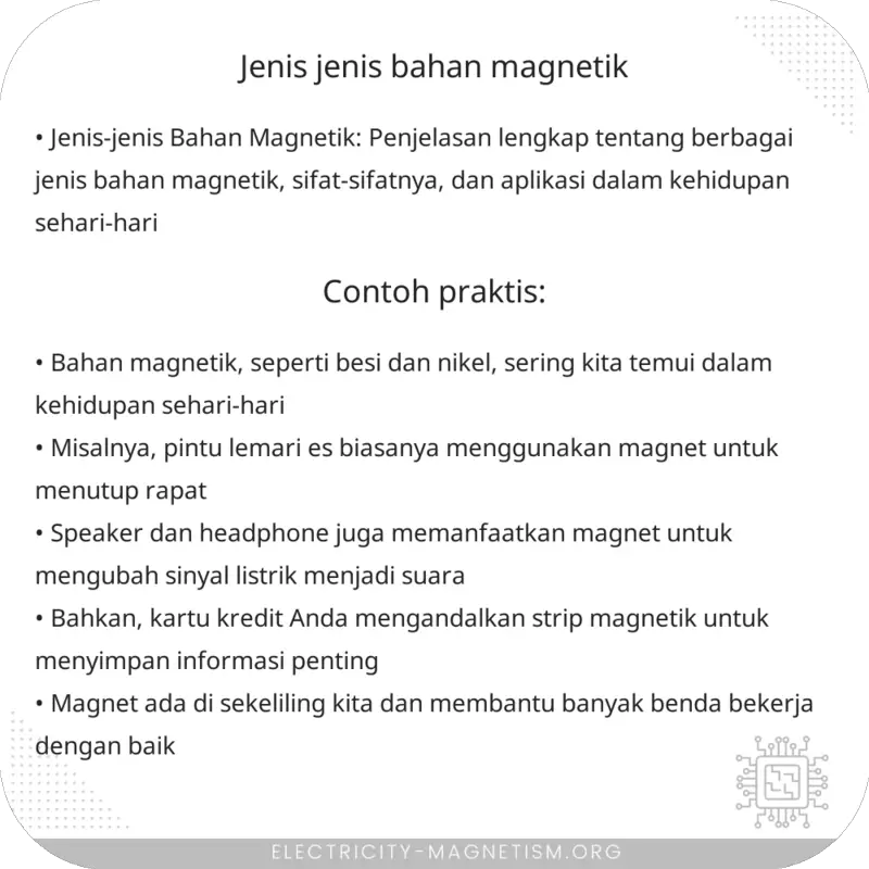 Jenis-jenis Bahan Magnetik