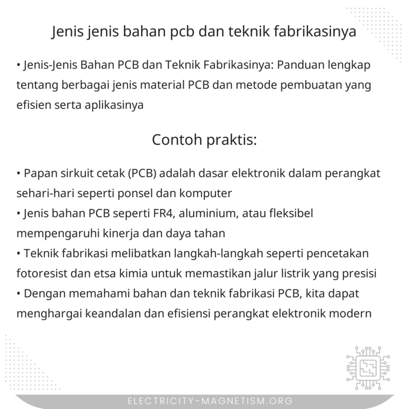 Jenis-Jenis Bahan PCB dan Teknik Fabrikasinya