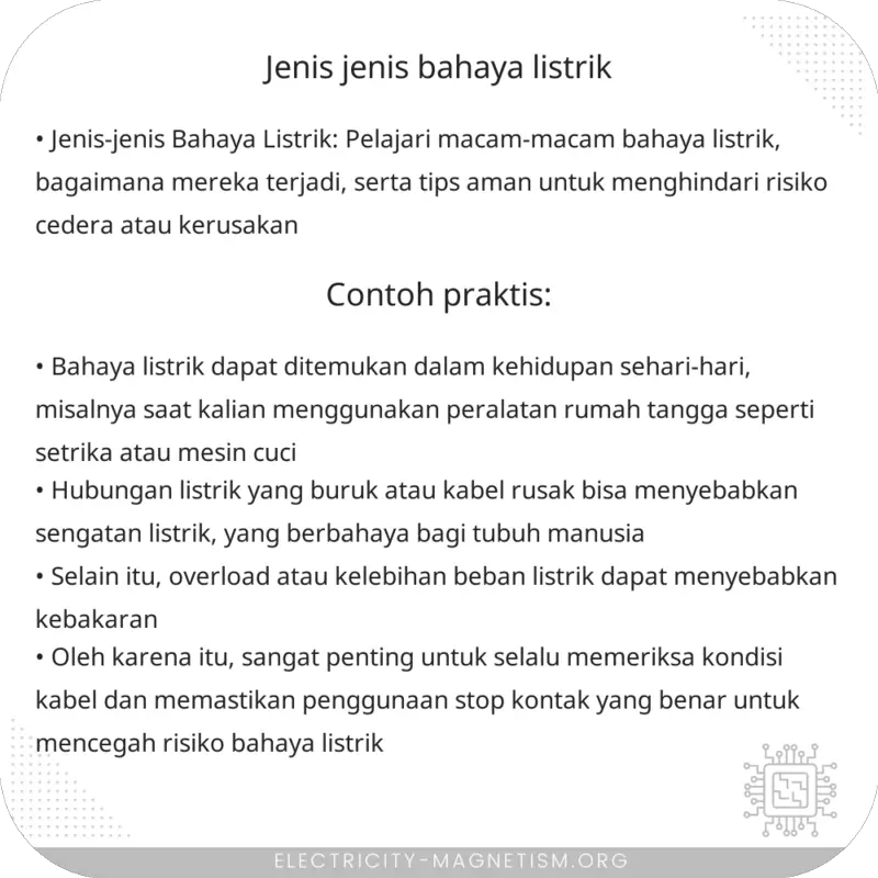 Jenis-jenis Bahaya Listrik