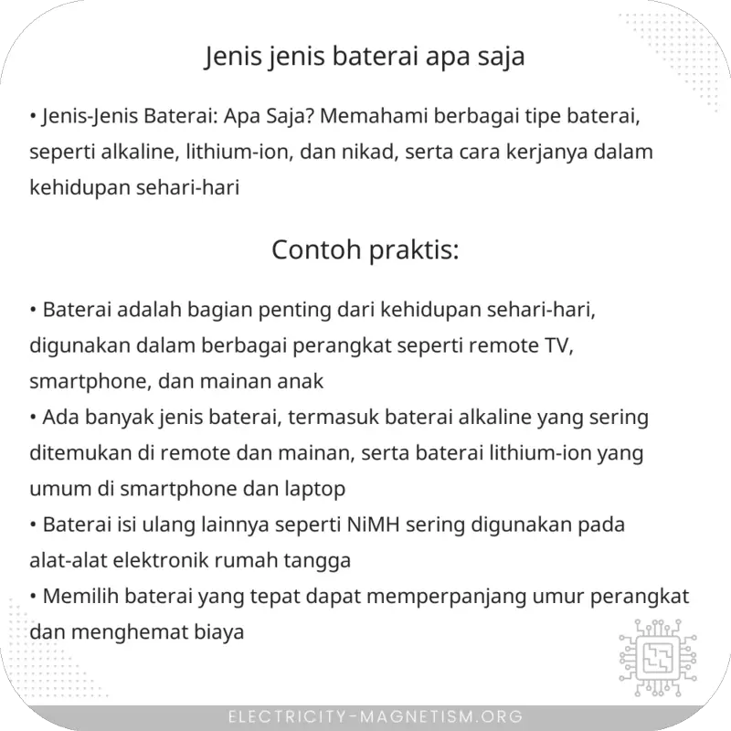 Jenis-Jenis Baterai: Apa Saja?