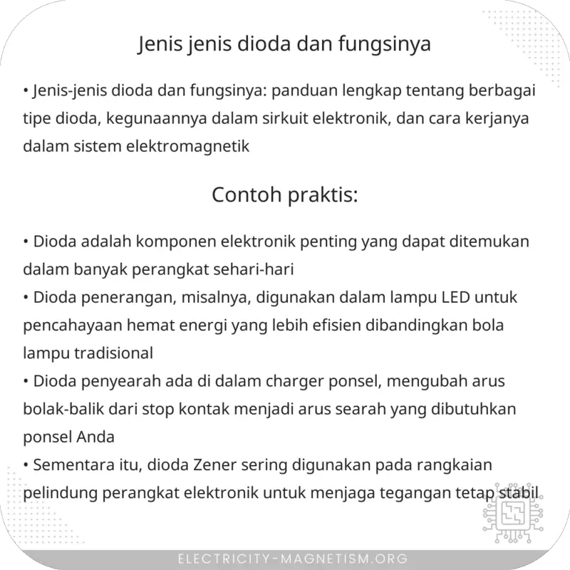 Jenis-Jenis Dioda dan Fungsinya