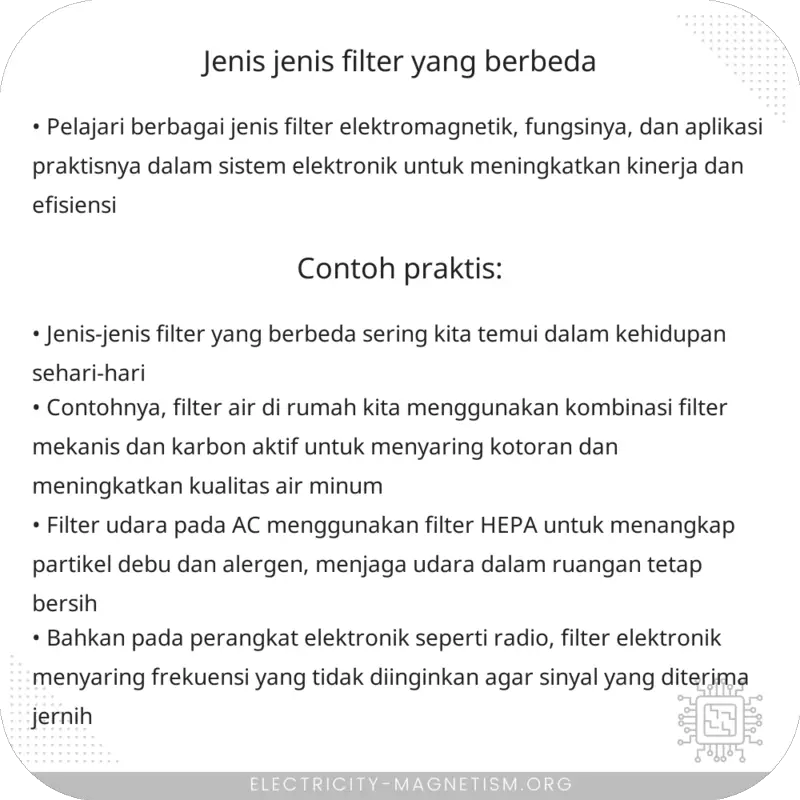 Jenis-jenis Filter yang Berbeda