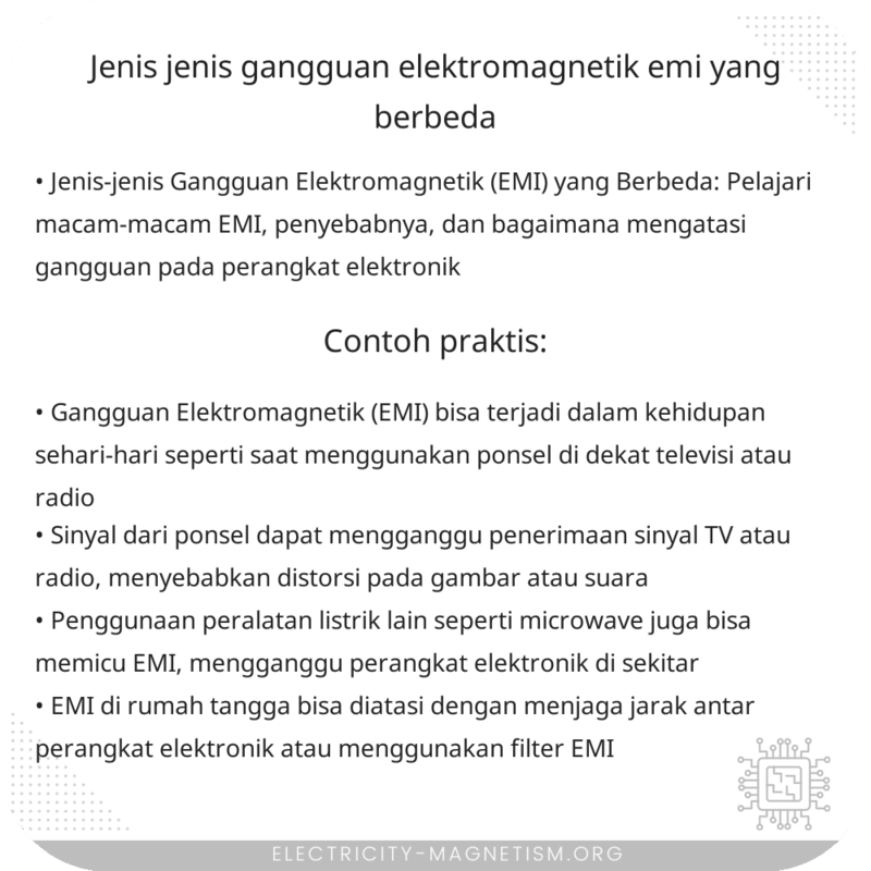 Jenis-jenis Gangguan Elektromagnetik (EMI) yang Berbeda