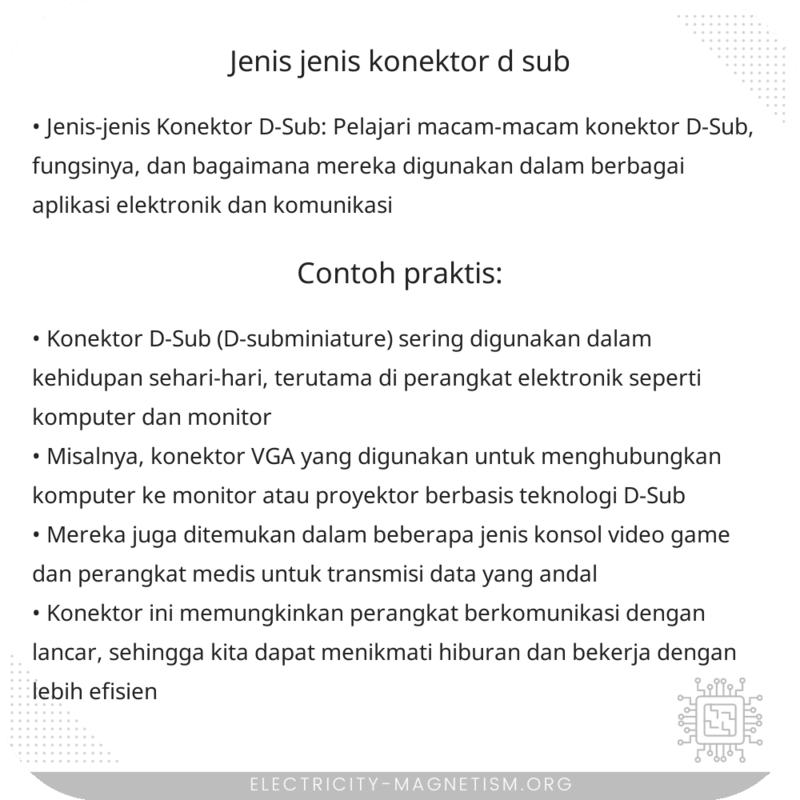 Jenis-jenis Konektor D-Sub