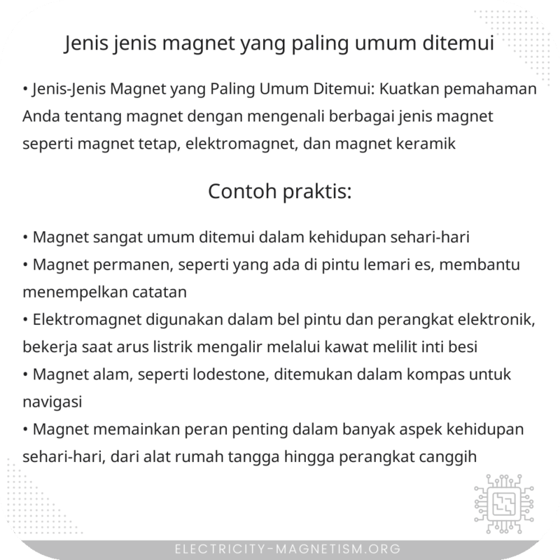 Jenis-Jenis Magnet yang Paling Umum Ditemui
