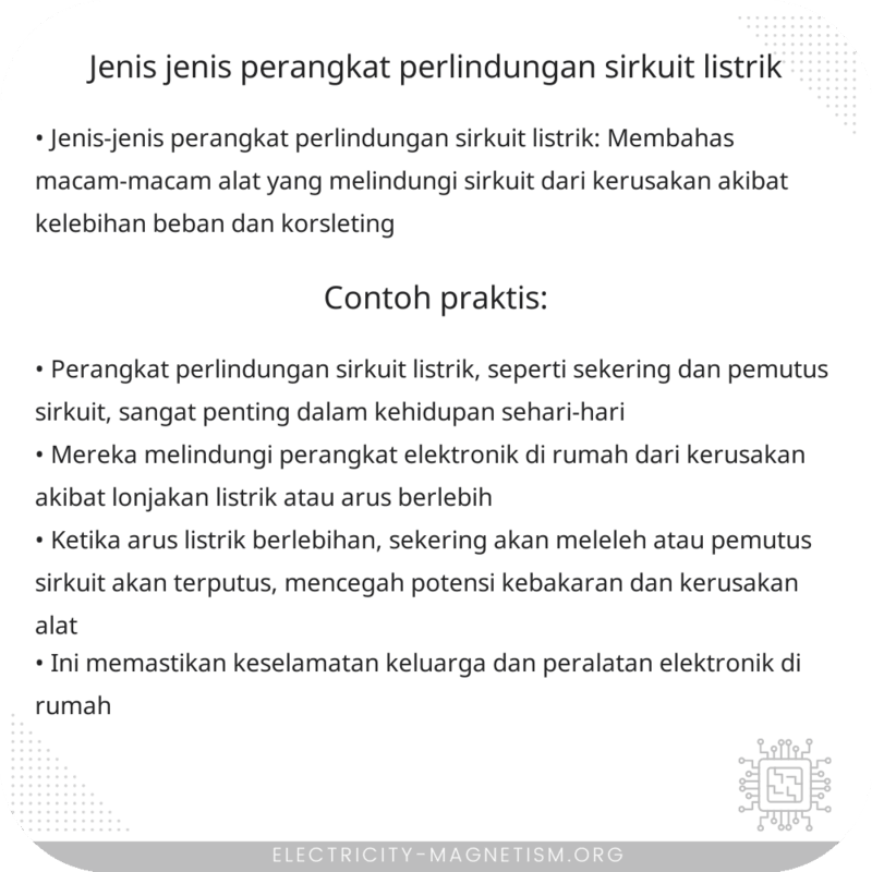 Jenis-jenis Perangkat Perlindungan Sirkuit Listrik