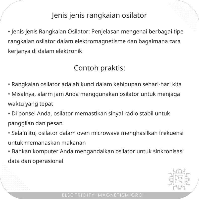 Jenis-jenis Rangkaian Osilator