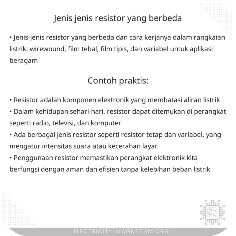 Jenis-jenis Resistor yang Berbeda