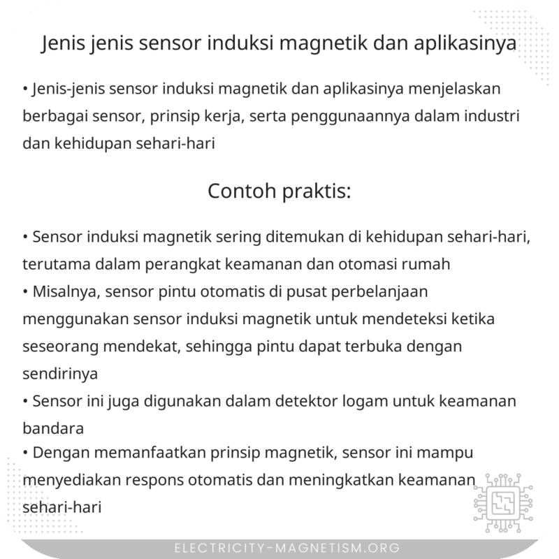 Jenis-jenis Sensor Induksi Magnetik dan Aplikasinya