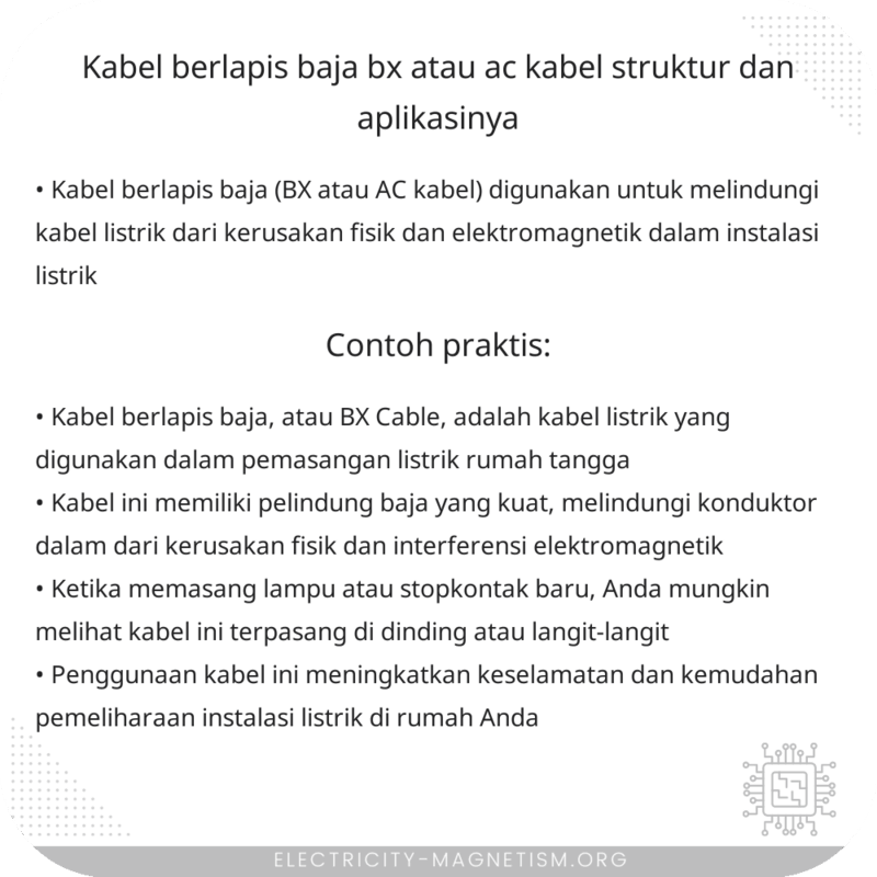 Kabel Berlapis Baja (BX atau AC Kabel) | Struktur dan Aplikasinya