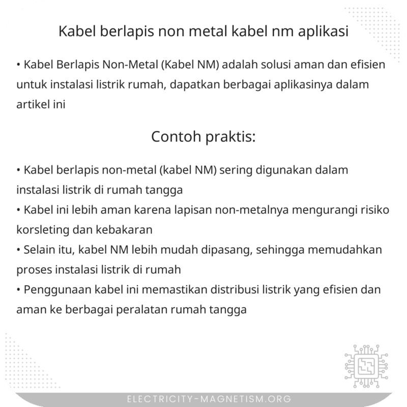 Kabel Berlapis Non-Metal (Kabel NM) | Aplikasi
