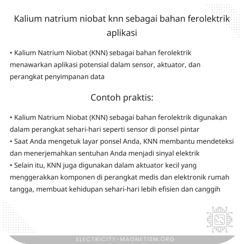 Kalium Natrium Niobat (KNN) sebagai Bahan Ferolektrik | Aplikasi
