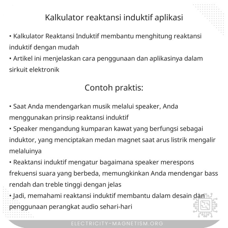 Kalkulator Reaktansi Induktif | Aplikasi