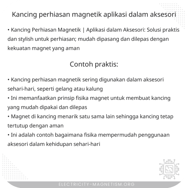 Kancing Perhiasan Magnetik | Aplikasi dalam Aksesori