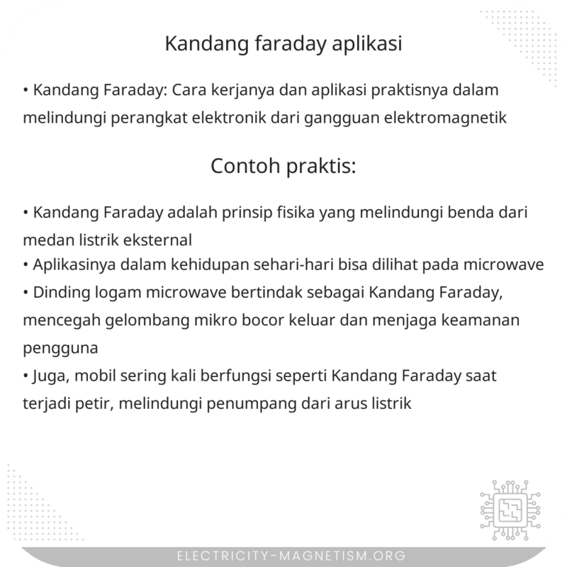 Kandang Faraday | Aplikasi