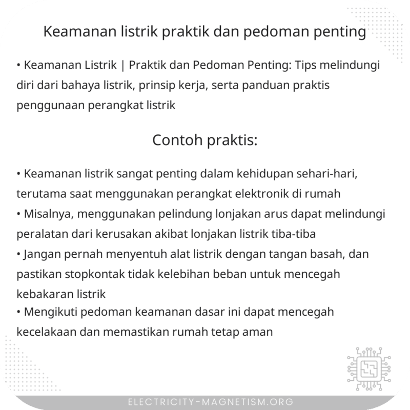 Keamanan Listrik | Praktik dan Pedoman Penting