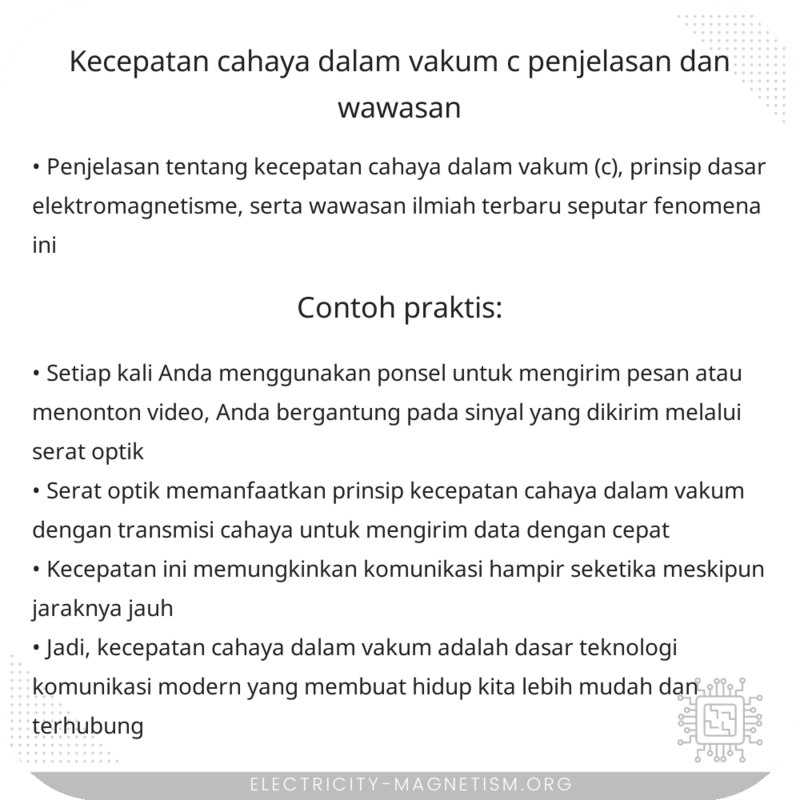 Kecepatan Cahaya dalam Vakum (c) | Penjelasan dan Wawasan