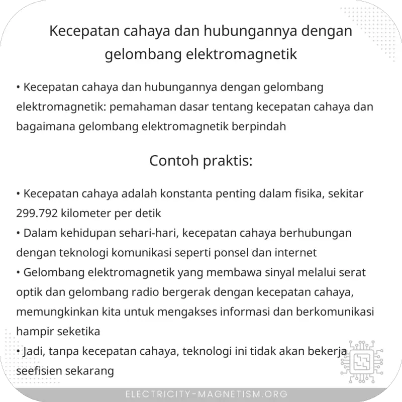 Kecepatan Cahaya dan Hubungannya dengan Gelombang Elektromagnetik