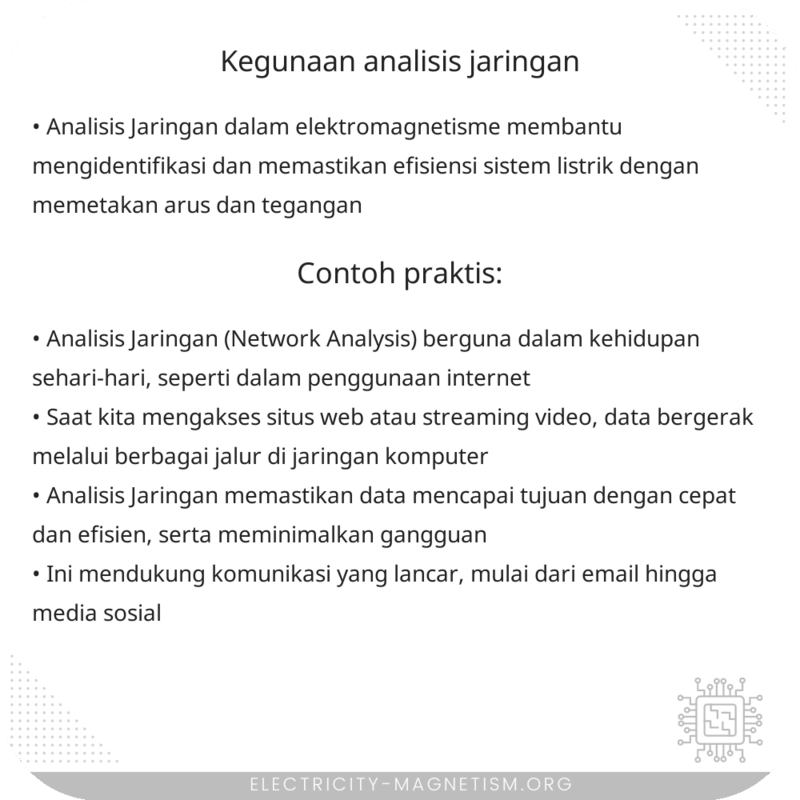 Kegunaan Analisis Jaringan