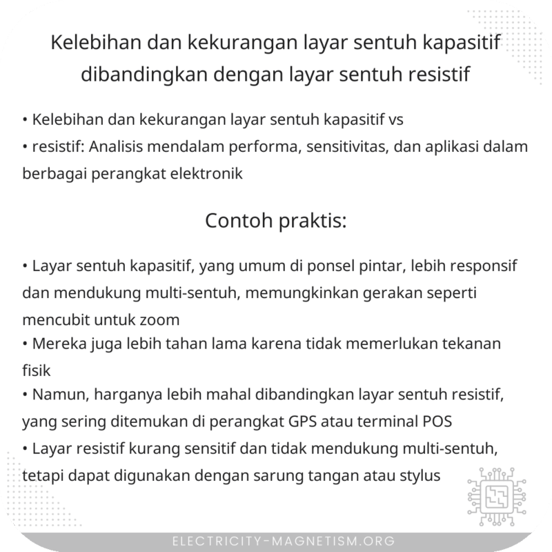 Kelebihan dan Kekurangan Layar Sentuh Kapasitif Dibandingkan dengan Layar Sentuh Resistif