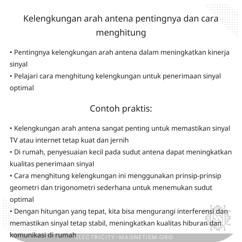 Kelengkungan Arah Antena | Pentingnya dan Cara Menghitung