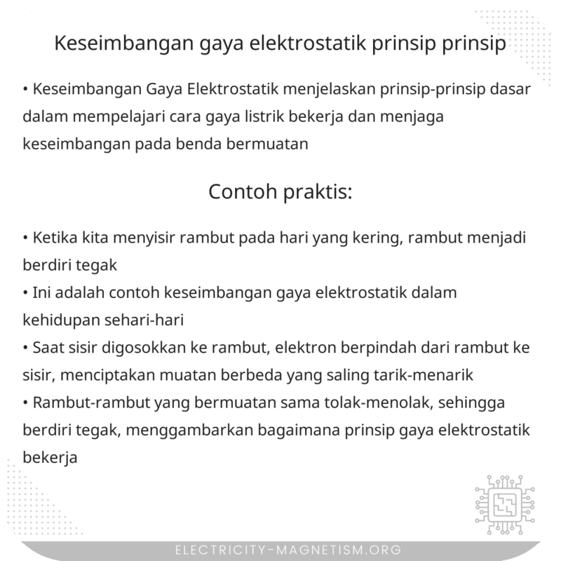 Keseimbangan Gaya Elektrostatik | Prinsip-Prinsip