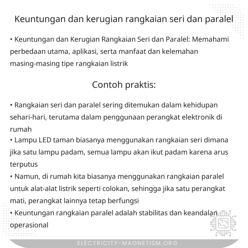 Keuntungan dan Kerugian Rangkaian Seri dan Paralel